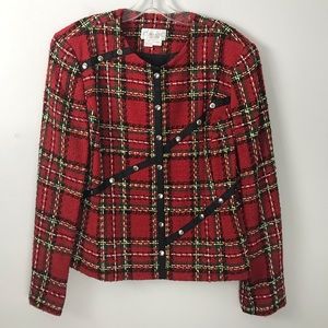 Conrad C Collection | Plaid Silk Blazer Tweed